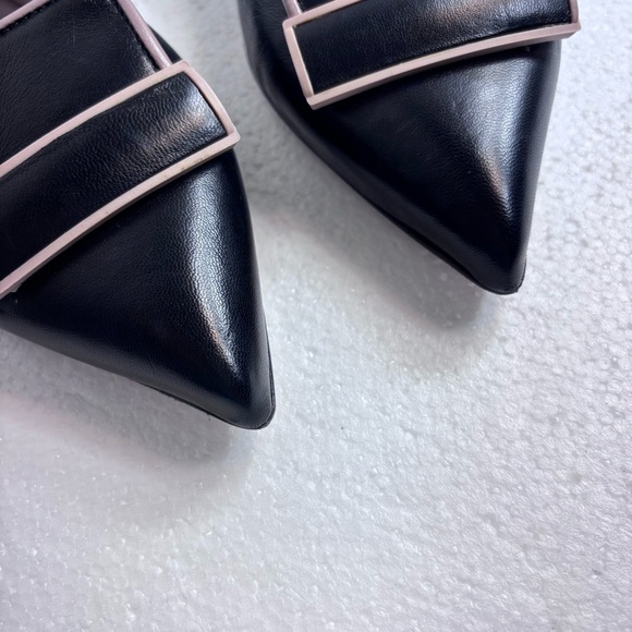 RAMONA Italy Leather Elegant Black Flats Pointed Toe Classy Women’s 40/US 9 - Picture 5 of 11